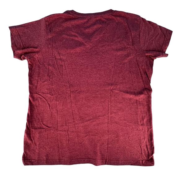LAT Ladies V-Neck Short Sleeve Tee Shirt Top Ladies Size Large Burgundy - Picture 2 of 8